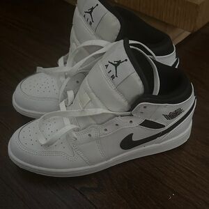Jordan Mid-Top Sneakers in White and Black